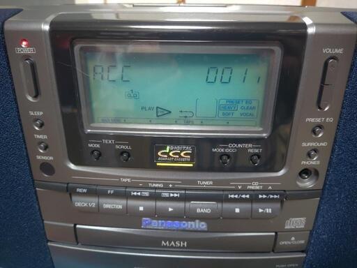 希少！パナソニック 幻DCCカセット搭載 CDラジカセ　RX-DD1　カセット1 再生　巻き戻し　早送り良好　カセット2 カセット詰まりイジェクト不可　CD再生良好　ラジオAM FM 受信良好