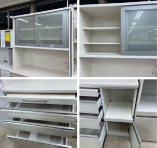 J3353 福岡家具 大川家具 松田家具 食器棚  パラオ1200 キッチンボード IDC大塚家具 取扱  クリーニング済み