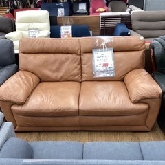 KB-6【新入荷 リサイクル品】ニトリ 本革2シーターソファ キャメル
