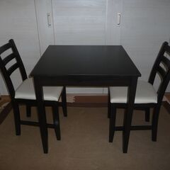 IKEA(イケア) テーブル＆チェア2脚, IKEAダイニングテ...