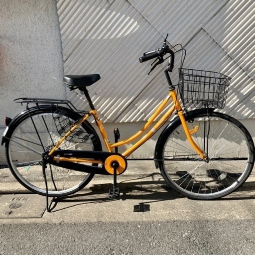 《売約済》自転車　26インチ CASTANET  オレンジ　ママチャリ かご付き　シティバイク　ライトなし　別売りミラー付き サイクルスポット　運搬無料エリア有 / 品川区リサイクルショップ　Lumberroom (ランバールーム) / 武蔵小山パルム 戸越銀座 隣接