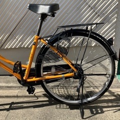 売約済》自転車 26インチ CASTANET オレンジ ママチャリ かご付き