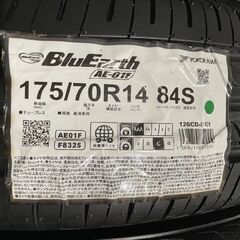 新品 YOKOHAMA BluEarth AE01 175/70R14 14インチ 夏タイヤ 4本 20～21年製 フィット キューブ ポルテ シエンタ等　(MTG491)クレジットカード QRコード決済可能