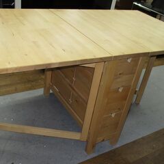 R503 IKEA NORDEN ノールデン ゲートレッグテーブル, 引き出し付、Used