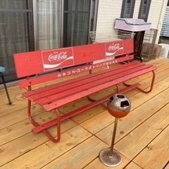昭和レトロ　仙台コカコーラ 木製ベンチ 長椅子 ビンテージ 