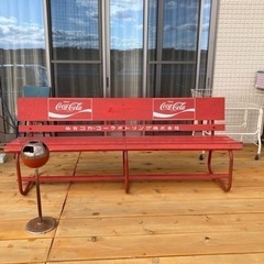 昭和レトロ　仙台コカコーラ 木製ベンチ 長椅子 ビンテージ 