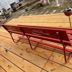 昭和レトロ　仙台コカコーラ 木製ベンチ 長椅子 ビンテージ 