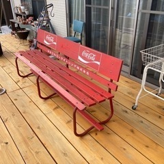 昭和レトロ　仙台コカコーラ 木製ベンチ 長椅子 ビンテージ 