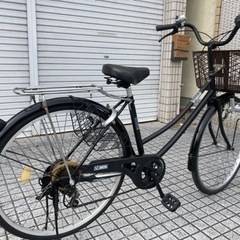 【26インチ自転車】6段変速付　前タイヤ、チェーン、大きな前カゴ新品❗️若林自転車　膳所店　SALE中❗️