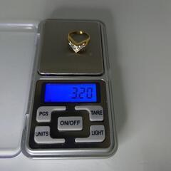 美品 K18 ホワイトサファイヤリング 11号 3.2g V型