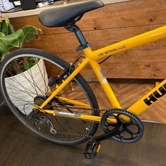 【後輪チューブ・チェーン新品！HUMMER】6段変速　700×28cクロスバイク　イエロー
