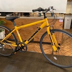 【後輪チューブ・チェーン新品！HUMMER】6段変速　700×28cクロスバイク　イエロー