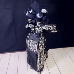 【コレ見て！ ゴルフ】 PRGR/DUNLOP レディース 13本セット＋バッグ ダンロップ HI-BRID CF-1 7本 PRGR ♯1,4,5,7,9 パター　右利き用