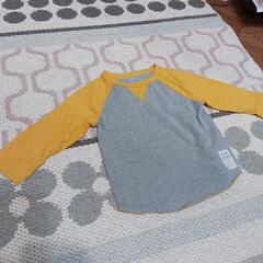 《決まりました》【12-18ヶ月】黄色とグレーのロングTシャツ