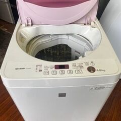 福岡市内配送設置無料　シャープ 4．5kg全自動洗濯機 keyword キーワードピンク ESG4E3KP
