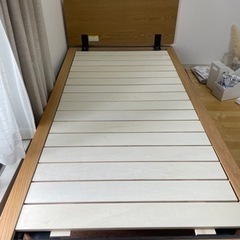 【無印良品】シングルベッド　ベッドボード付き 無印良品 ベットフレーム シングル ヘッドボード・収納付き