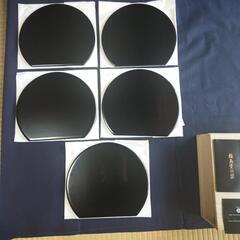 輪島塗わらべ蒔絵姫折敷・茶托付き