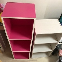 ピンクと白の3段BOX