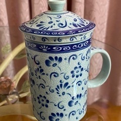 中国茶器　フィルター付き3点セット 本体8×11.5センチ