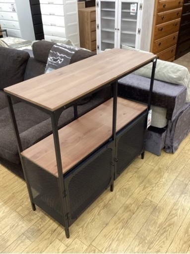 KB-12【新入荷　リサイクル品】IKEA フィエルボ　キャビネット　スチール×無垢材