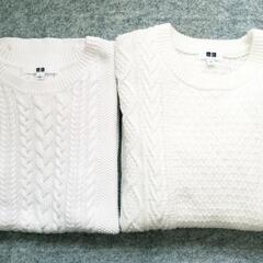 ユニクロ  白のセーターとベスト