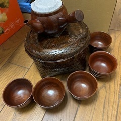 木の急須　湯呑み　未使用