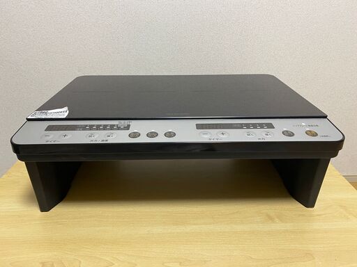 アイリスオーヤマ 2口 IHクッキングヒーター 工事不要 1400W 100V 脚付き ブラック IHK-W12SP-B