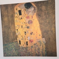 【ネット決済】絵画　クリムト　 『接吻(キス)』　壁かけ用　大きめ