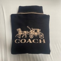 【美品】COACH タートルネック　カシミヤセーター　ビッ…