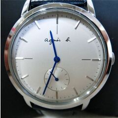 agnes b. 腕時計 レザーベルト クォーツ VD78-KHB0 動作良好 白文字盤