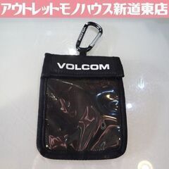 VOLCOM チケットホルダー カラビナ付き 幅11cm 黒 リ...