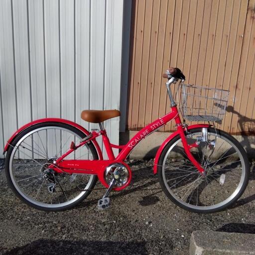 【子供用　中古自転車】良品　22インチ　赤色