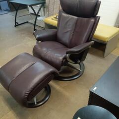 🎉 ekornes マジックM 茶総本革 ブラウンレザー パーソナル リクライニングチェアセット 北欧 ノルウェー エコーネス