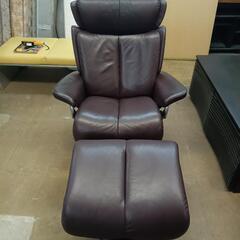 🎉 ekornes マジックM 茶総本革 ブラウンレザー パーソナル リクライニングチェアセット 北欧 ノルウェー エコーネス