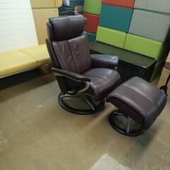 🎉 ekornes マジックM 茶総本革 ブラウンレザー パーソナル リクライニングチェアセット 北欧 ノルウェー エコーネス