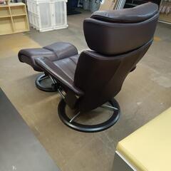 🎉 ekornes マジックM 茶総本革 ブラウンレザー パーソナル リクライニングチェアセット 北欧 ノルウェー エコーネス