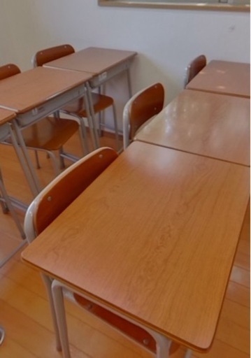 美品　勉強机　学校机　塾　クモン　椅子セット