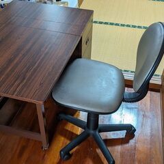 小さめのテーブル・デスク 幅89 60×65＆椅子付き