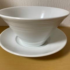 深ボウル 白 19cm ルミナ ナチュラルレリーフ ラーメン丼　...