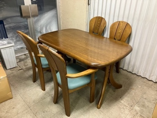 浜本工芸 ダイニング 国産家具 135 椅子4客 テーブル 木工