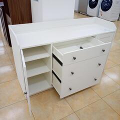★ジモティ割あり★ 　　 サイドボード ホワイト、ブラック H83.5×D45.5×W140 クリーニング済み OJ3409 ☆ジモティ割あり☆ サイドボード ホワイト、ブラック H83.5×D45.5×W140