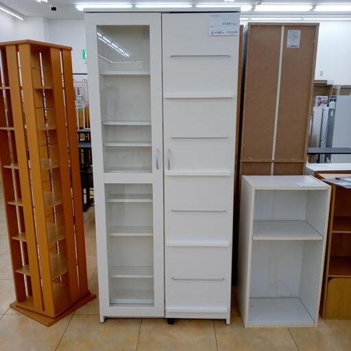 ★ジモティ割あり★ 　　 スライド本棚 ホワイト H182×D42.2×W80.5 クリーニング済み OJ3412