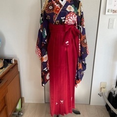 卒業式に簡単女の子用袴セット着物165cm