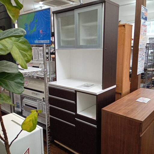 ★【ニトリ】レンジボード　食器棚　キッチン収納　幅約90cm 自社配送時代引き可※現金、クレジット、スマホ決済対応※