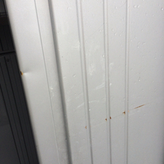 △ TAKUBO 株式会社田窪工業所 物置 収納庫 カギ無し 汚れ・サビ多数有り