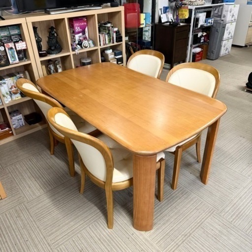 【超美品‼️】総額46万♪ 高級 カリモク 4人掛けダイニングテーブルセット 天然木製ブラウン♪