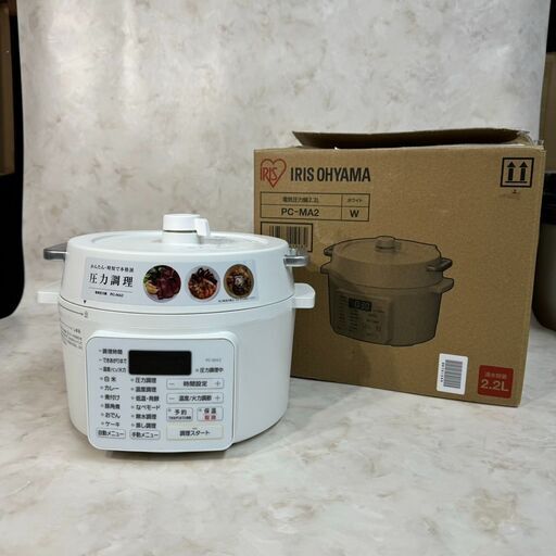 A4601 美品‼ アイリスオーヤマ IRIS 電気圧力鍋 2.2L ホワイト 調理鍋