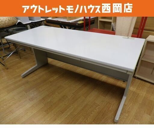 事務デスク Ⓑ 幅160㎝ 引き出し付き オフィス用品 事務机 会社 塾 学校 オフィスデスク OAデスク　西岡店