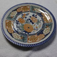 中古、アンティーク大皿(414)、菊、直径Φ31.5cm