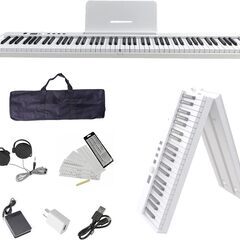 【値下げ】電子ピアノ 88鍵 折畳式 SWAN-X 白 軽量 お...